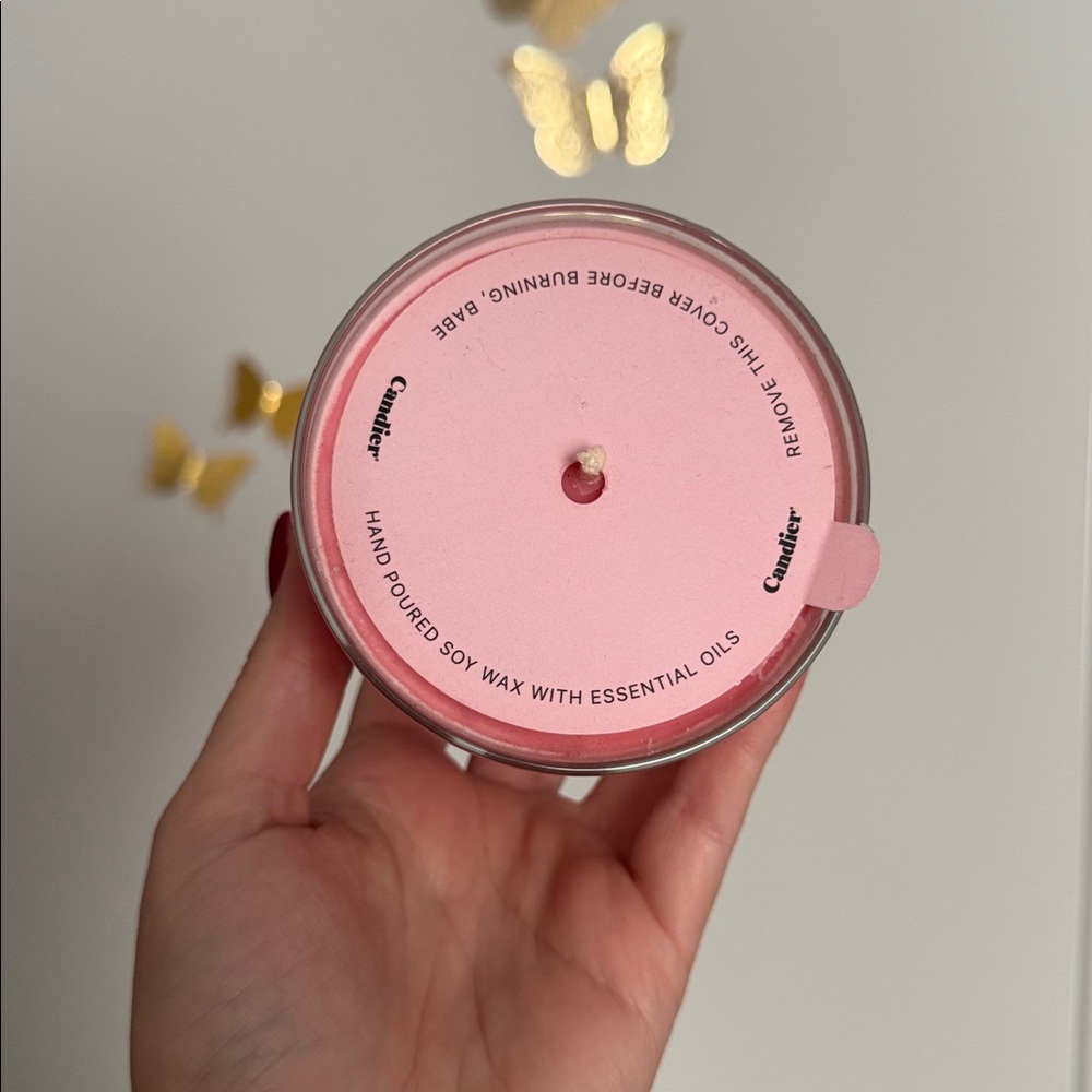 Pink Christmas Theme Scented Candle - Picture 2 of 4